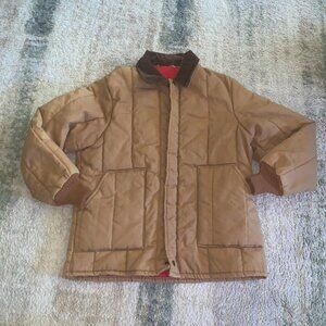 Walls Chore Jacket Mens Large Brown Canvas Blizzard Pruf Quilt Lined Barn